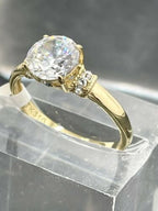 Jewellery Kingdom Solitaire Accents Cubic Zirconia Engagement Ladies Ring (Gold) - Jewelry Rings - British D'sire