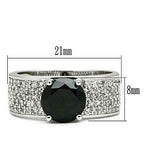 Jewellery Kingdom Solitaire Accents Cubic Zirconia Rhodium Wide Band Ladies Ring Silver & Black) - Jewelry Rings - British D'sire