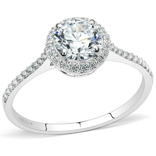Jewellery Kingdom Solitaire Accents Simulated Diamonds Stainless Steel Ring (Silver) - Rings - British D'sire