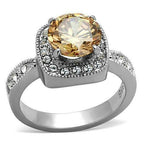 Jewellery Kingdom Solitaire Accents Stainless Steel 2 CT Ladies Champagne Ring - Jewelry Rings - British D'sire