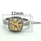 Jewellery Kingdom Solitaire Accents Stainless Steel 2 CT Ladies Champagne Ring - Jewelry Rings - British D'sire