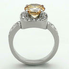 Jewellery Kingdom Solitaire Accents Stainless Steel 2 CT Ladies Champagne Ring - Jewelry Rings - British D'sire