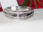 Jewellery Kingdom Solitaire Cubic Zirconia Accents Sterling Silver Ladies Pave Silver Engagement Ring - Jewelry Rings - British D'sire
