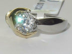 Jewellery Kingdom Solitaire Cubic Zirconia Hand Two Tone Hand Stainless Steel Silver Ring - Jewelry Rings - British D'sire