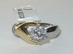Jewellery Kingdom Solitaire Cubic Zirconia Hand Two Tone Hand Stainless Steel Silver Ring - Jewelry Rings - British D'sire