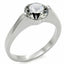 Jewellery Kingdom Solitaire Cubic Zirconia Stainless Steel Ladies Engagement Ring (Silver) - Engagement Rings - British D'sire