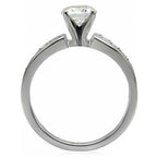 Jewellery Kingdom Solitaire Cubic Zirconia Stainless Steel Ladies Engagement Ring - Engagement Rings - British D'sire