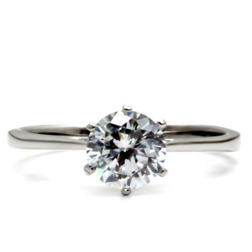 Jewellery Kingdom Solitaire Engagement 2 Carat Stainless Steel Realistic Ladies Elegant Ring - Jewelry Rings - British D'sire