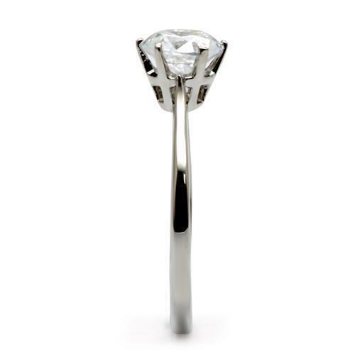 Jewellery Kingdom Solitaire Engagement 2 Carat Stainless Steel Realistic Ladies Elegant Ring - Jewelry Rings - British D'sire