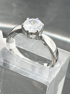 Jewellery Kingdom Solitaire Engagement Cubic Zirconia 2 Carat Ring (Silver) - Jewelry Rings - British D'sire
