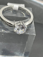 Jewellery Kingdom Solitaire Engagement Cubic Zirconia 2 Carat Ring (Silver) - Jewelry Rings - British D'sire