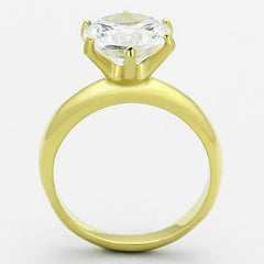 Jewellery Kingdom Solitaire Engagement Simulated Diamond Ladies Ring (Gold) - Jewelry Rings - British D'sire