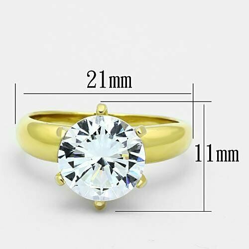 Jewellery Kingdom Solitaire Engagement Simulated Diamond Ladies Ring (Gold) Secondary image