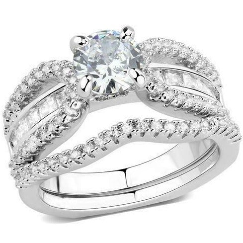 Jewellery Kingdom Solitaire Guard Set Simulated Diamond Wedding or Engagement Ring - Jewelry Rings - British D'sire