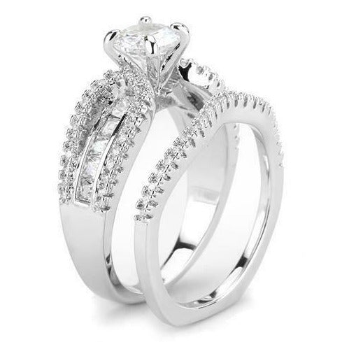 Jewellery Kingdom Solitaire Guard Set Simulated Diamond Wedding or Engagement Ring - Jewelry Rings - British D'sire Main image