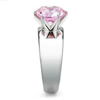 Jewellery Kingdom Solitaire Ladies Cubic Zirconia 2 Carat Stainless Steel Silver Ring (Pink) - Jewelry Rings - British D'sire