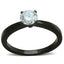 Jewellery Kingdom Solitaire Ladies Cubic Zirconia Half Carat Stainless Steel Engagement Ring (Black) - Jewelry Rings - British D'sire