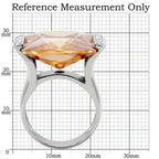 Jewellery Kingdom Solitaire Princess Stainless Steel 8CT Ladies Champagne Ring - Jewelry Rings - British D'sire
