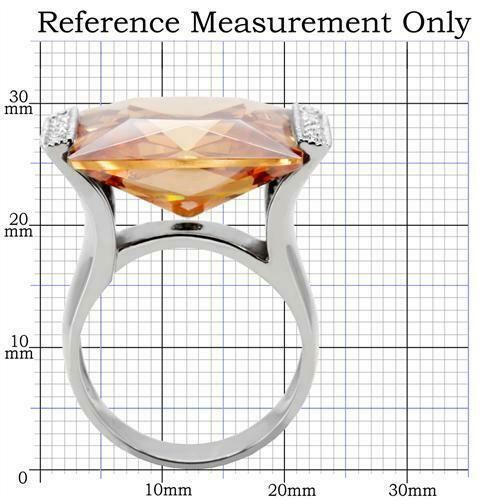 Jewellery Kingdom Solitaire Princess Stainless Steel 8CT Ladies Champagne Ring - Jewelry Rings - British D'sire