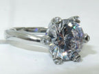 Jewellery Kingdom Solitaire Simulated Diamond Ladies Engagement Ring (Silver) - Jewelry Rings - British D'sire