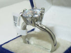 Jewellery Kingdom Solitaire Simulated Diamond Ladies Engagement Ring (Silver) - Jewelry Rings - British D'sire
