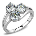 Jewellery Kingdom Solitaire Three Stone Stainless Steel Ladies Cubic Zirconia Ring (Silver) - Rings - British D'sire