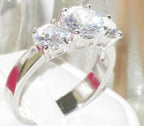 Jewellery Kingdom Sparkling Stone CZ 4 Carat Stainless Steel Silver Ring for Anniversary - Jewelry Rings - British D'sire