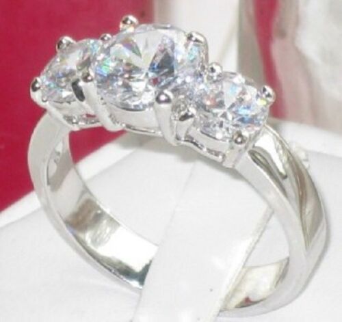 Jewellery Kingdom Sparkling Stone CZ 4 Carat Stainless Steel Silver Ring for Anniversary - Jewelry Rings - British D'sire