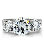 Jewellery Kingdom Sparkling Stone CZ 4 Carat Stainless Steel Silver Ring for Anniversary - Jewelry Rings - British D'sire