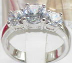 Jewellery Kingdom Sparkling Stone CZ 4 Carat Stainless Steel Silver Ring for Anniversary - Jewelry Rings - British D'sire