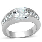 Jewellery Kingdom Square Princess Cut Baguette Cut Solitaire With Accents Ladies Sparkling Ring - Jewelry Rings - British D'sire