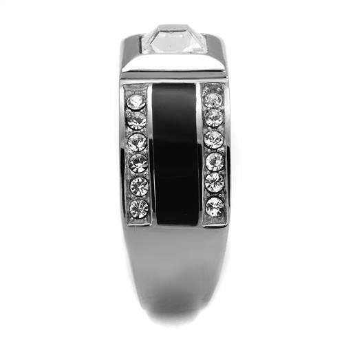 Jewellery Kingdom Square Signet Silver Stainless Steel Pinky Mens Onyx Ring - Jewelry Rings - British D'sire