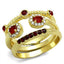 Jewellery Kingdom Stacking 3 Pieces 18KT Pretty Cubic Zirconia Bands Ladies Ruby Ring Set (Gold) - Jewelry Rings - British D'sire