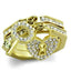 Jewellery Kingdom Stacking Bands Charm Lock Key CZ Steel Ladies Ring Set (Gold) - Rings - British D'sire