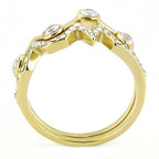 Jewellery Kingdom Stacking Eternity Steel 2pcs Bezel Cubic Zirconia Zig Zag Ladies Gold Ring Set Bands - Jewelry Rings - British D'sire