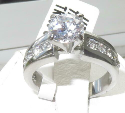 Jewellery Kingdom Stainless Steel Accents Simulated Diamond Ladies Engagement Ring (Silver) - Engagement Rings - British D'sire