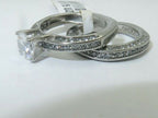 Jewellery Kingdom Stainless Steel Cubic Zirconia Engagement Wedding Band Ring Set (Silver) - Engagement Rings - British D'sire