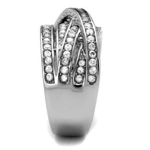 Jewellery Kingdom Stainless Steel Cubic Zirconia Ladies Band Ring (Silver) Secondary image