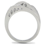 Jewellery Kingdom Stainless Steel Cubic Zirconia Realistic Pave Ladies Cocktail Ring - Jewelry Rings - British D'sire