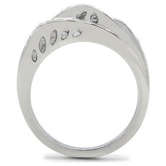 Jewellery Kingdom Stainless Steel Cubic Zirconia Realistic Pave Ladies Cocktail Ring - Jewelry Rings - British D'sire