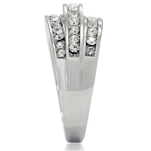 Jewellery Kingdom Stainless Steel Cubic Zirconia Realistic Pave Ladies Cocktail Ring - Jewelry Rings - British D'sire
