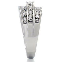 Jewellery Kingdom Stainless Steel Cubic Zirconia Realistic Pave Ladies Cocktail Ring - Jewelry Rings - British D'sire