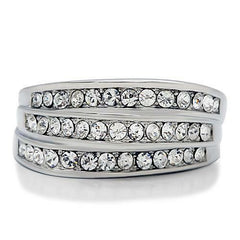 Jewellery Kingdom Stainless Steel Cubic Zirconia Realistic Pave Ladies Cocktail Ring - Jewelry Rings - British D'sire