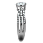 Jewellery Kingdom Stainless Steel Cubic Zirconia Silver Triple Row Ladies 2CT Ring - Jewelry Rings - British D'sire