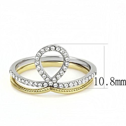 Jewellery Kingdom Stainless Steel Elegant Ladies Ring Set Bands (Gold & Silver) Secondary image