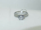 Jewellery Kingdom Stainless Steel Engagement Wedding Plain Solitaire Ring Set Band (Silver) - Engagement Rings - British D'sire