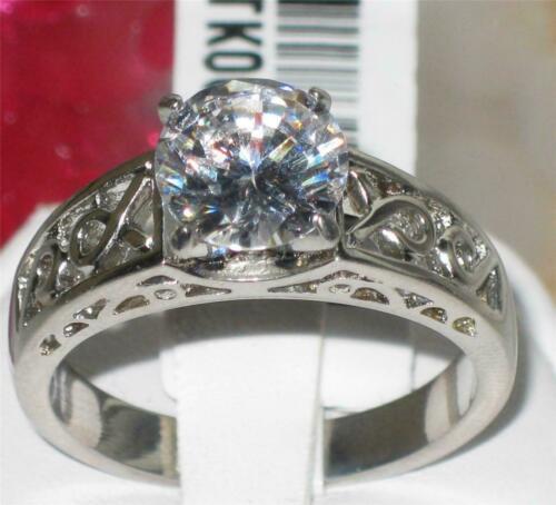 Jewellery Kingdom Stainless Steel Fancy Shank Cubic Zirconia Ladies Solitaire Ring (Silver) - Jewelry Rings - British D'sire