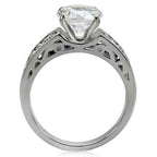 Jewellery Kingdom Stainless Steel Fancy Shank Cubic Zirconia Ladies Solitaire Ring (Silver) - Jewelry Rings - British D'sire