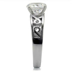 Jewellery Kingdom Stainless Steel Fancy Shank Cubic Zirconia Ladies Solitaire Ring (Silver) - Jewelry Rings - British D'sire
