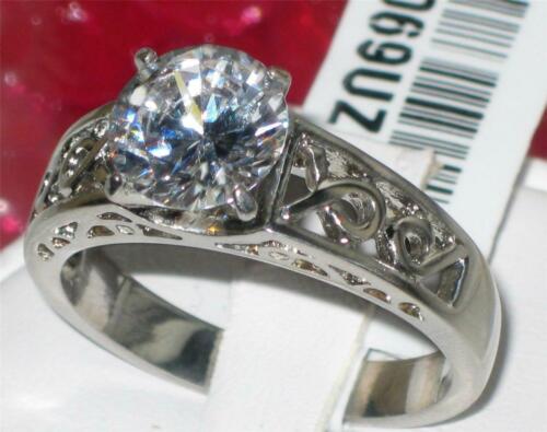 Jewellery Kingdom Stainless Steel Fancy Shank Cubic Zirconia Ladies Solitaire Ring (Silver) - Jewelry Rings - British D'sire